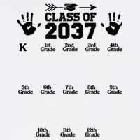 Class Of 2037 Grow With Me Handprint Prek 12th Grade Wool Snapback Cap