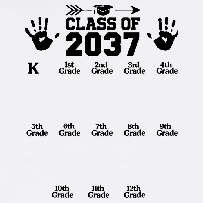 Class Of 2037 Grow With Me Handprint Prek 12th Grade Wool Snapback Cap