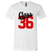 Class Of 2036 Retro Graduation Gift V-Neck T-Shirt