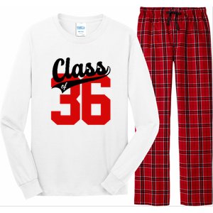 Class Of 2036 Retro Graduation Gift Long Sleeve Pajama Set