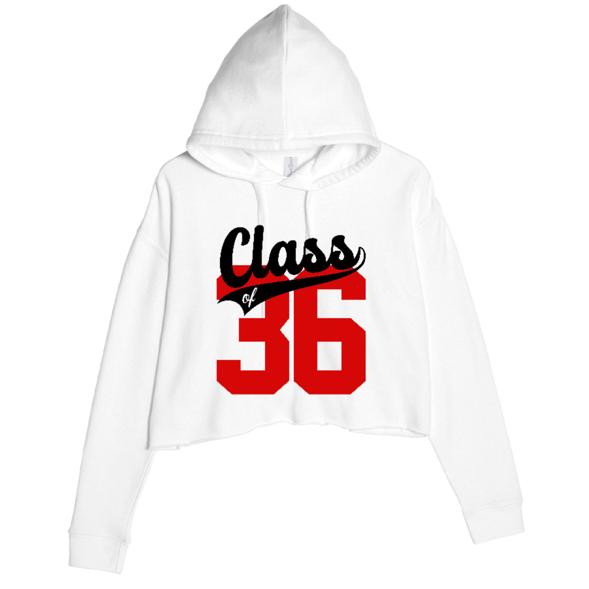 Class Of 2036 Retro Graduation Gift Crop Fleece Hoodie