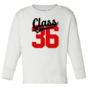 Class Of 2036 Retro Graduation Gift Toddler Long Sleeve Shirt