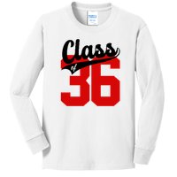 Class Of 2036 Retro Graduation Gift Kids Long Sleeve Shirt