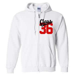 Class Of 2036 Retro Graduation Gift Full Zip Hoodie