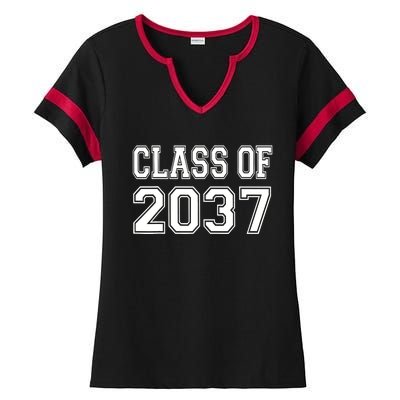 Class of 2037 grow with me Ladies Halftime Notch Neck Tee