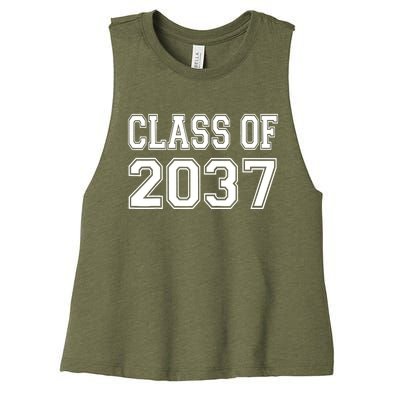 Class of 2037 grow with me Women's Racerback Cropped Tank