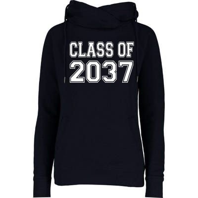 Class of 2037 grow with me Womens Funnel Neck Pullover Hood