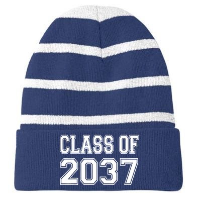 Class of 2037 grow with me Striped Beanie with Solid Band