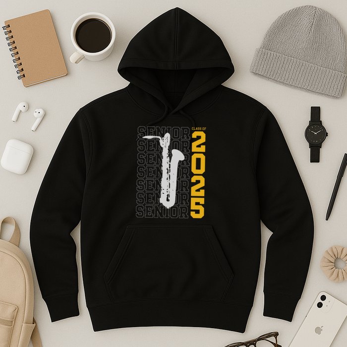 Class Of 2025 Senior Baritone Saxophone For Bari Sax Player Hoodie