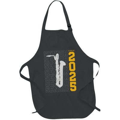 Class Of 2025 Senior Baritone Saxophone For Bari Sax Player Full-Length Apron With Pockets