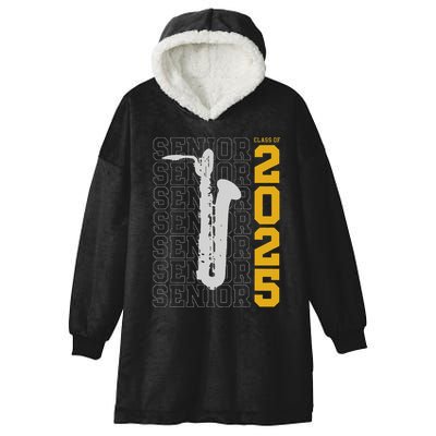 Class Of 2025 Senior Baritone Saxophone For Bari Sax Player Hooded Wearable Blanket