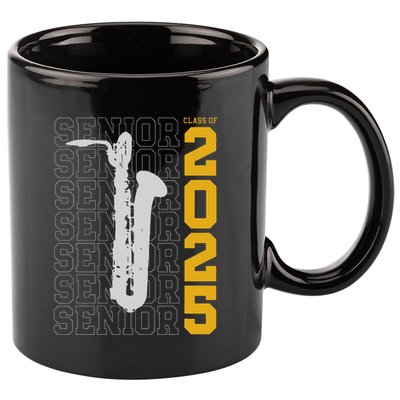 Class Of 2025 Senior Baritone Saxophone For Bari Sax Player 11oz C Handle Ceramic Mug