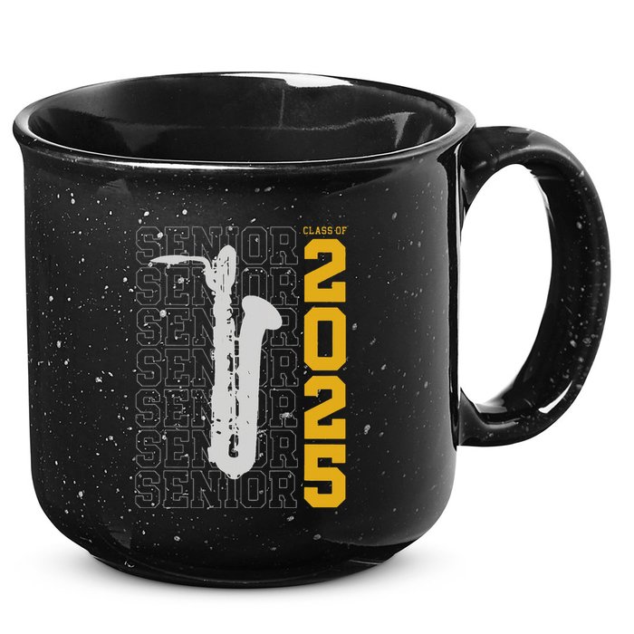 Class Of 2025 Senior Baritone Saxophone For Bari Sax Player 15oz Campfire Ceramic Mug