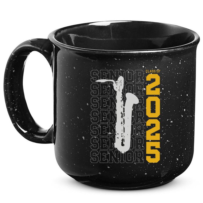 Class Of 2025 Senior Baritone Saxophone For Bari Sax Player 15oz Campfire Ceramic Mug