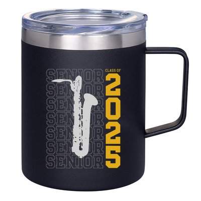 Class Of 2025 Senior Baritone Saxophone For Bari Sax Player 12oz Stainless Steel Coffee Mug