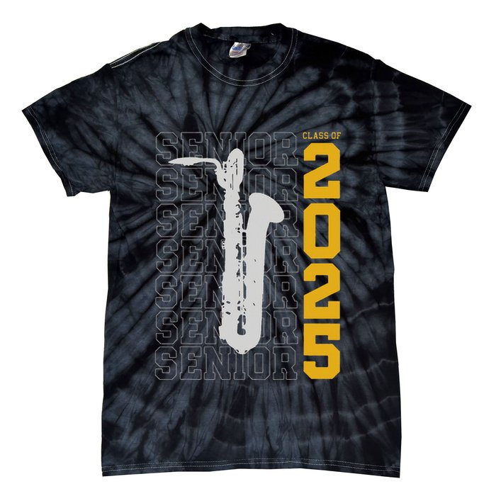 Class Of 2025 Senior Baritone Saxophone For Bari Sax Player Tie-Dye T-Shirt