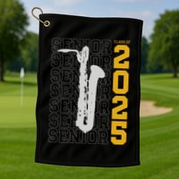 Class Of 2025 Senior Baritone Saxophone For Bari Sax Player Golf Towel