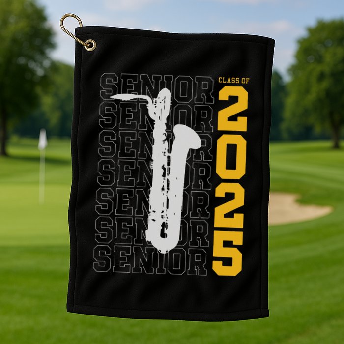 Class Of 2025 Senior Baritone Saxophone For Bari Sax Player Golf Towel