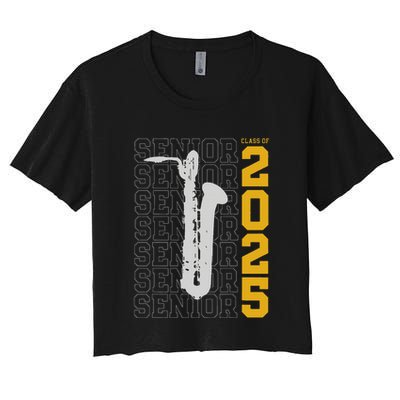 Class Of 2025 Senior Baritone Saxophone For Bari Sax Player Crop Top