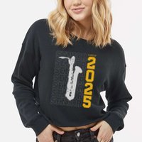 Class Of 2025 Senior Baritone Saxophone For Bari Sax Player Cropped Pullover Crew