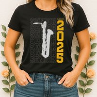 Class Of 2025 Senior Baritone Saxophone For Bari Sax Player Womens T-Shirt