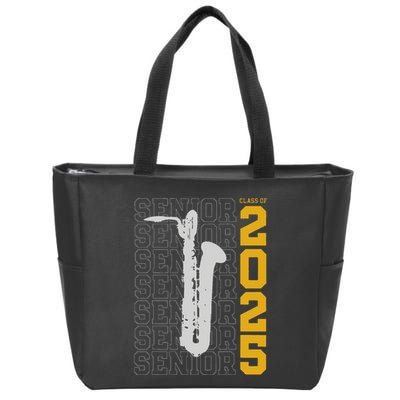Class Of 2025 Senior Baritone Saxophone For Bari Sax Player Zip Tote Bag