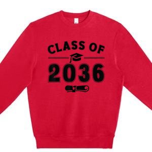 Class of 2036 First Day of School Graduation Premium Crewneck Sweatshirt