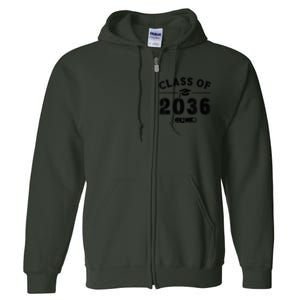 Class of 2036 First Day of School Graduation Full Zip Hoodie