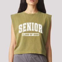 Class Of 2025 Senior 2025 Graduation 2025 Back To School Garment-Dyed Women's Muscle Tee