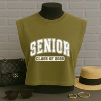 Class Of 2025 Senior 2025 Graduation 2025 Back To School Garment-Dyed Women's Muscle Tee