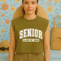 Class Of 2025 Senior 2025 Graduation 2025 Back To School Garment-Dyed Women's Muscle Tee