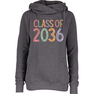 Class Of 2036 Grow With Me Graduation First Day Of School Womens Funnel Neck Pullover Hood