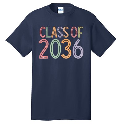 Class Of 2036 Grow With Me Graduation First Day Of School Tall T-Shirt