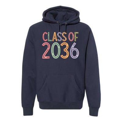 Class Of 2036 Grow With Me Graduation First Day Of School Premium Hoodie