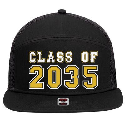 Class Of 2035 Graduation First Day Of Kindergarten PreK Gift 7 Panel Mesh Trucker Snapback Hat