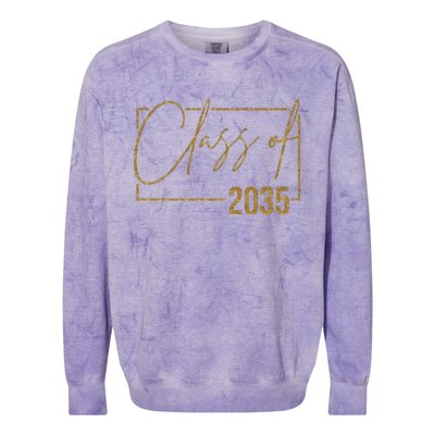 Class Of 2035 Gold Graduation Colorblast Crewneck Sweatshirt