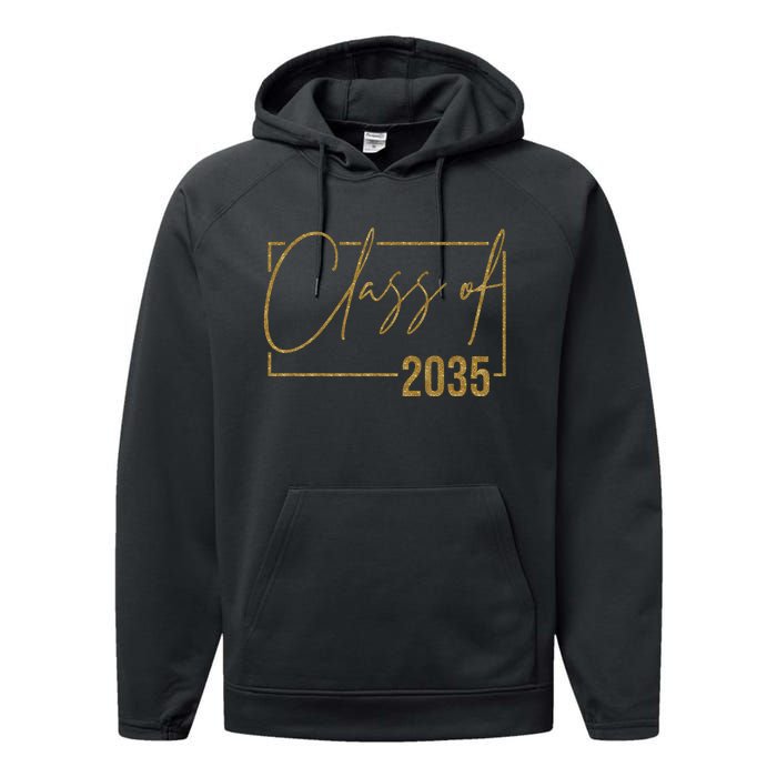 Class Of 2035 Gold Graduation Performance Fleece Hoodie