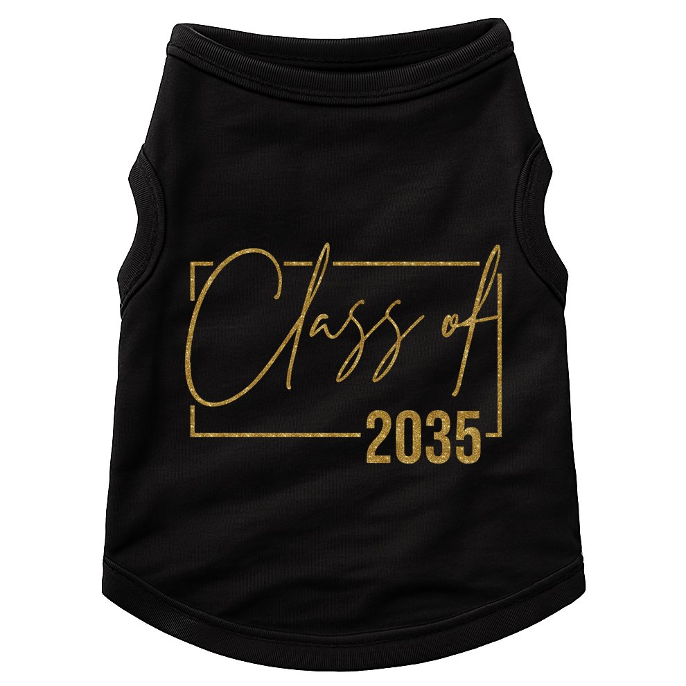 Class Of 2035 Gold Graduation Doggie Tank