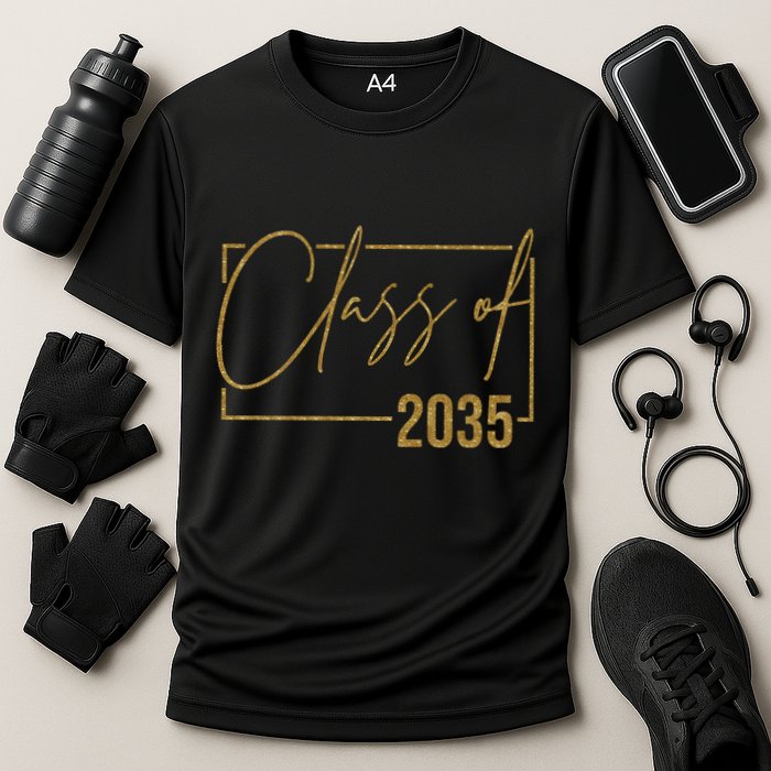 Class Of 2035 Gold Graduation Cooling Performance Crew T-Shirt