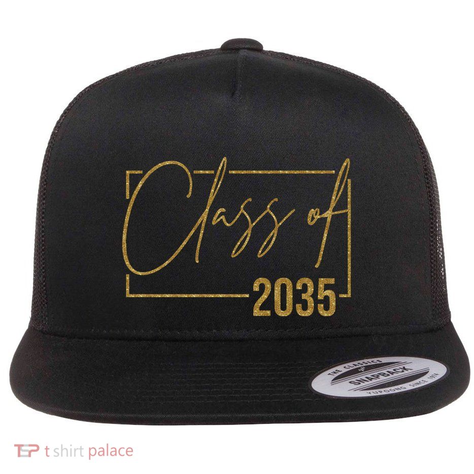 Class Of 2035 Gold Graduation Flatbill Hat