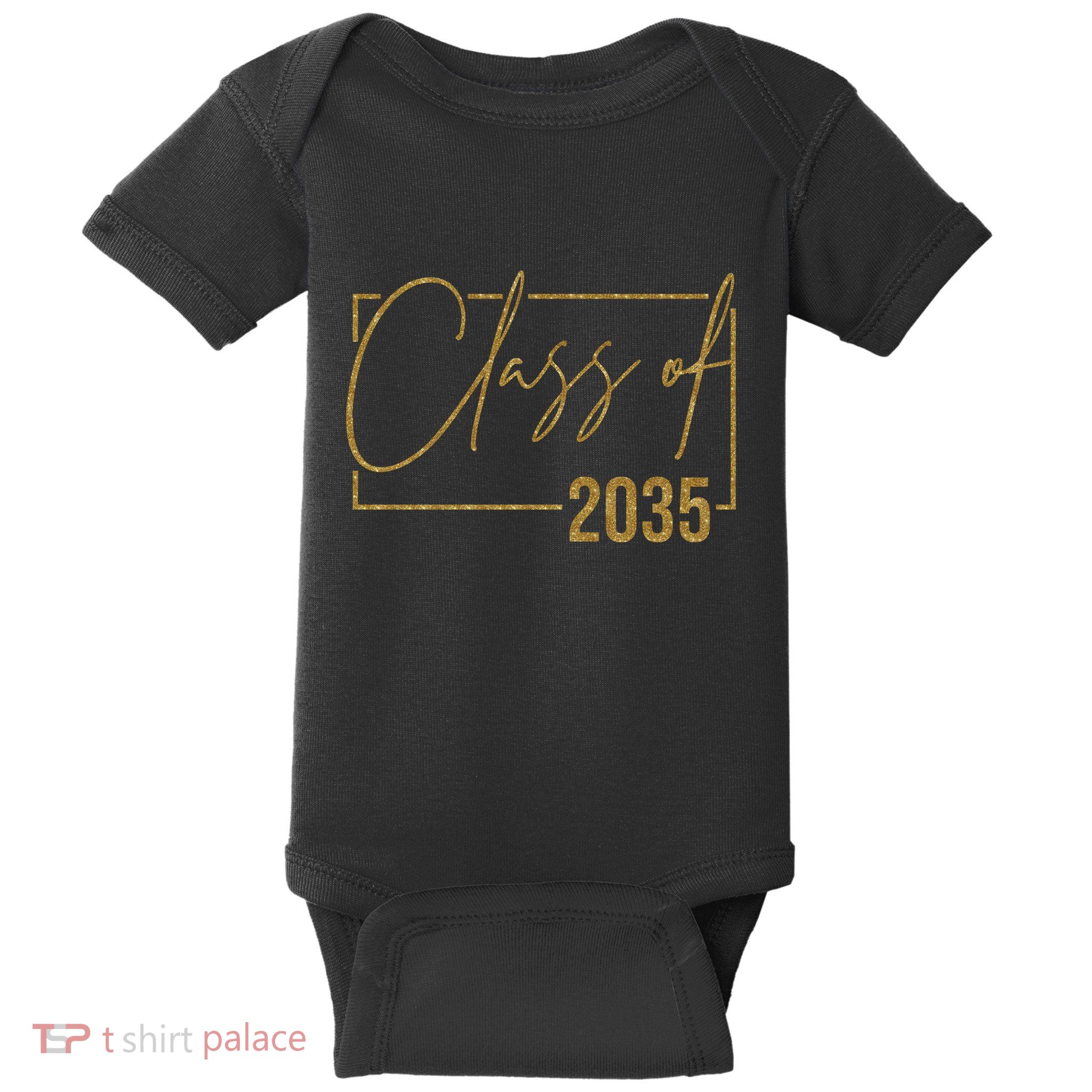 Class Of 2035 Gold Graduation Baby Bodysuit