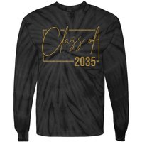 Class Of 2035 Gold Graduation Tie-Dye Long Sleeve Shirt