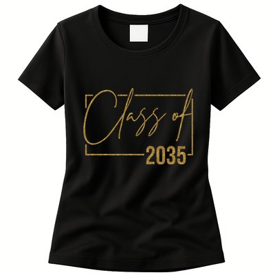 Class Of 2035 Gold Graduation Womens T-Shirt