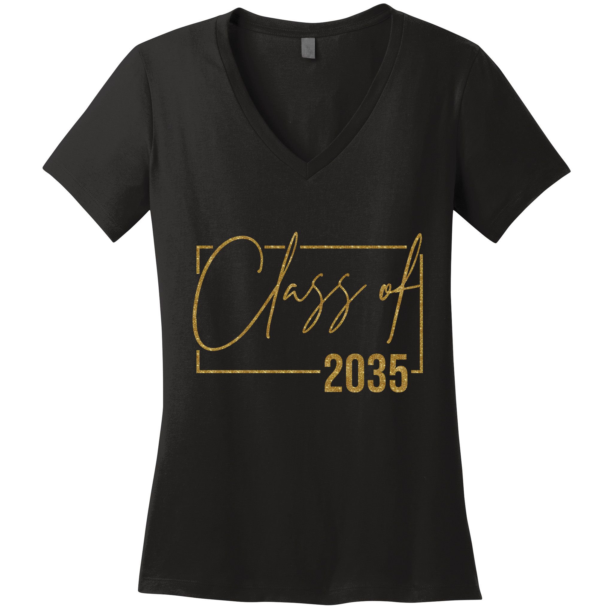 Class Of 2035 Gold Graduation Women's V-Neck T-Shirt