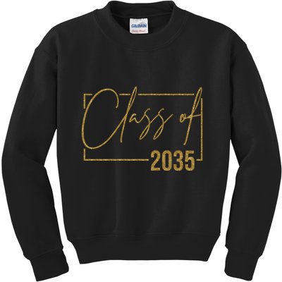 Class Of 2035 Gold Graduation Kids Sweatshirt