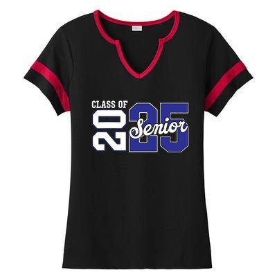 Class Of 2025 Senior 2025 Back To School 2025 Graduation 25 Ladies Halftime Notch Neck Tee