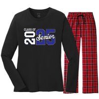 Class Of 2025 Senior 2025 Back To School 2025 Graduation 25 Women's Long Sleeve Flannel Pajama Set 