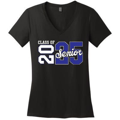 Class Of 2025 Senior 2025 Back To School 2025 Graduation 25 Women's V-Neck T-Shirt