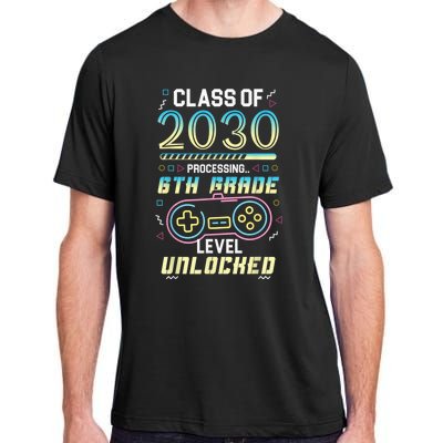 Class Of 2030 Gaming 6th Grade Level Unlocked Back To School Adult ChromaSoft Performance T-Shirt