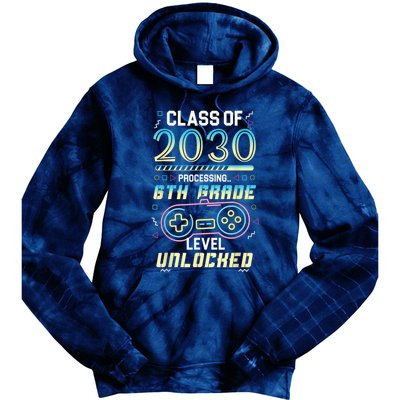 Class Of 2030 Gaming 6th Grade Level Unlocked Back To School Tie Dye Hoodie